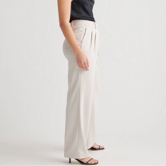 NWT Quince size 2 SHORT Stretch Crepe Pleated Wide Leg Pants - Picture 2 of 8